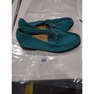BASS Lianna Bit Suede Easy Weejuns Loafers Blue 6